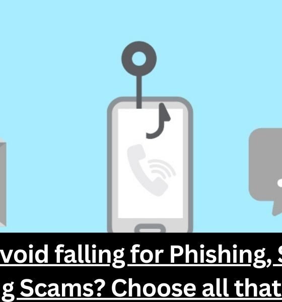 How do you avoid falling for Phishing Smishing and Vishing Scams Choose all that apply.