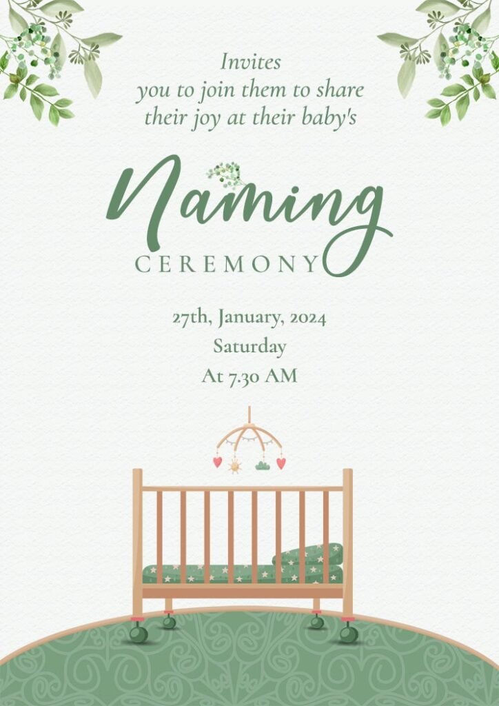 Naming Ceremony Invitation Card